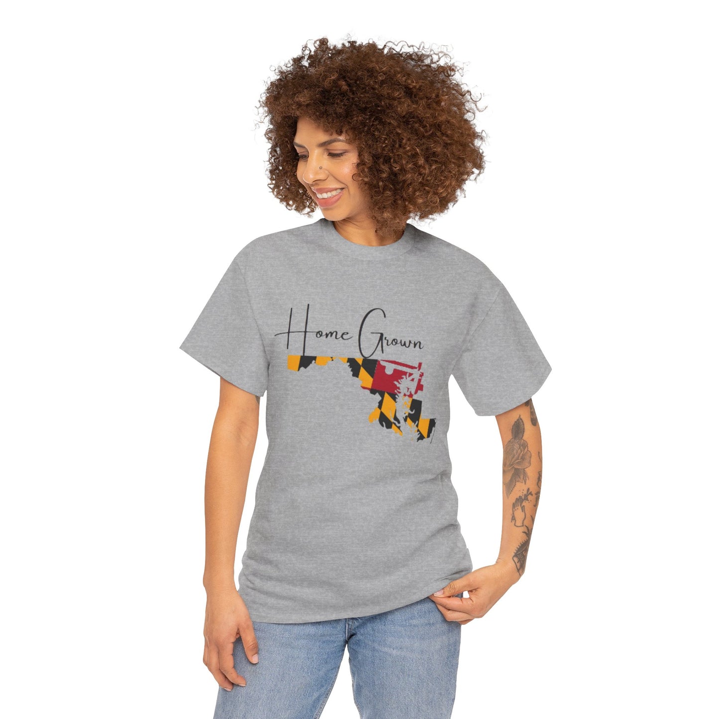 Home Grown MD flag Unisex Heavy Cotton Tee