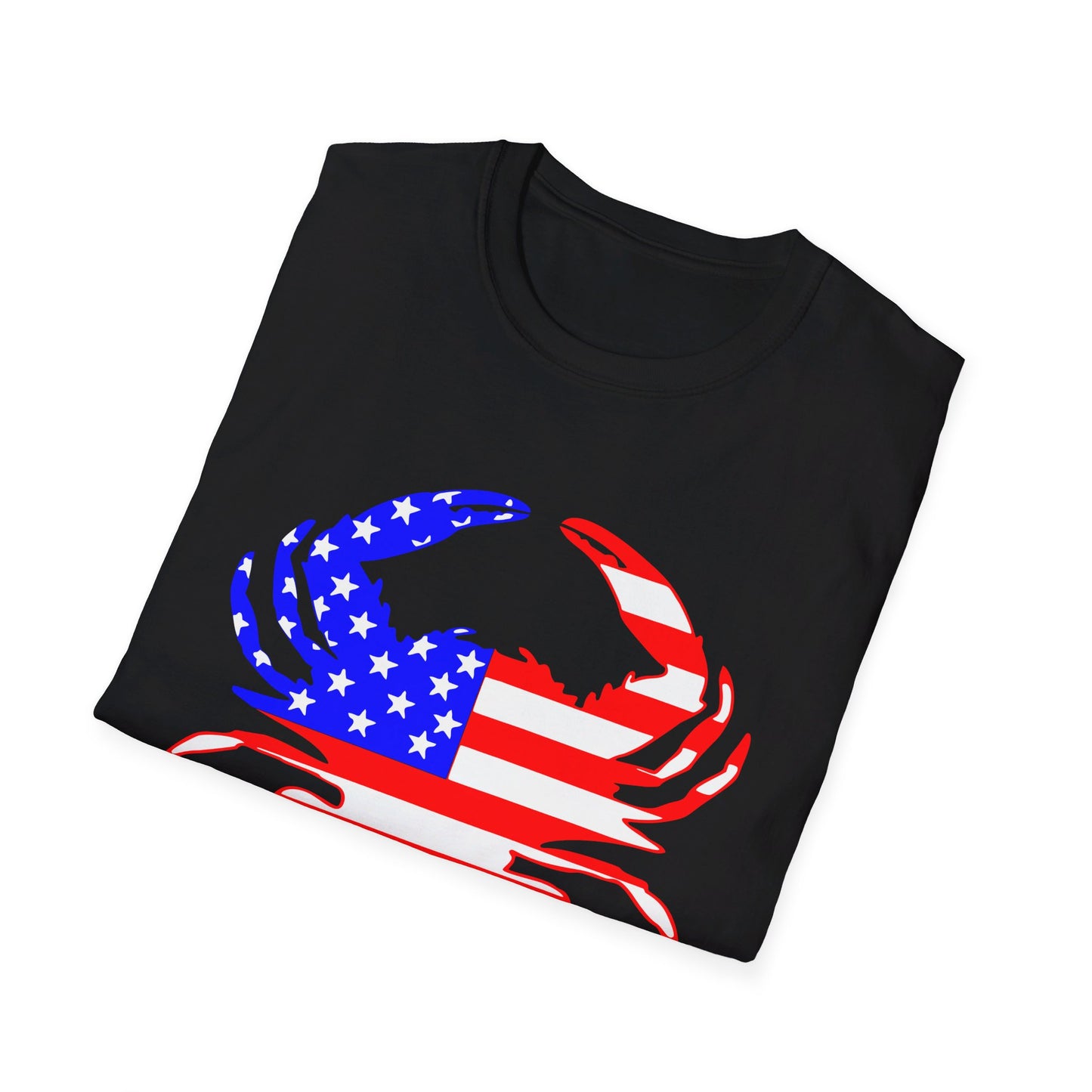 American Flag Crab Unisex Softstyle T-Shirt