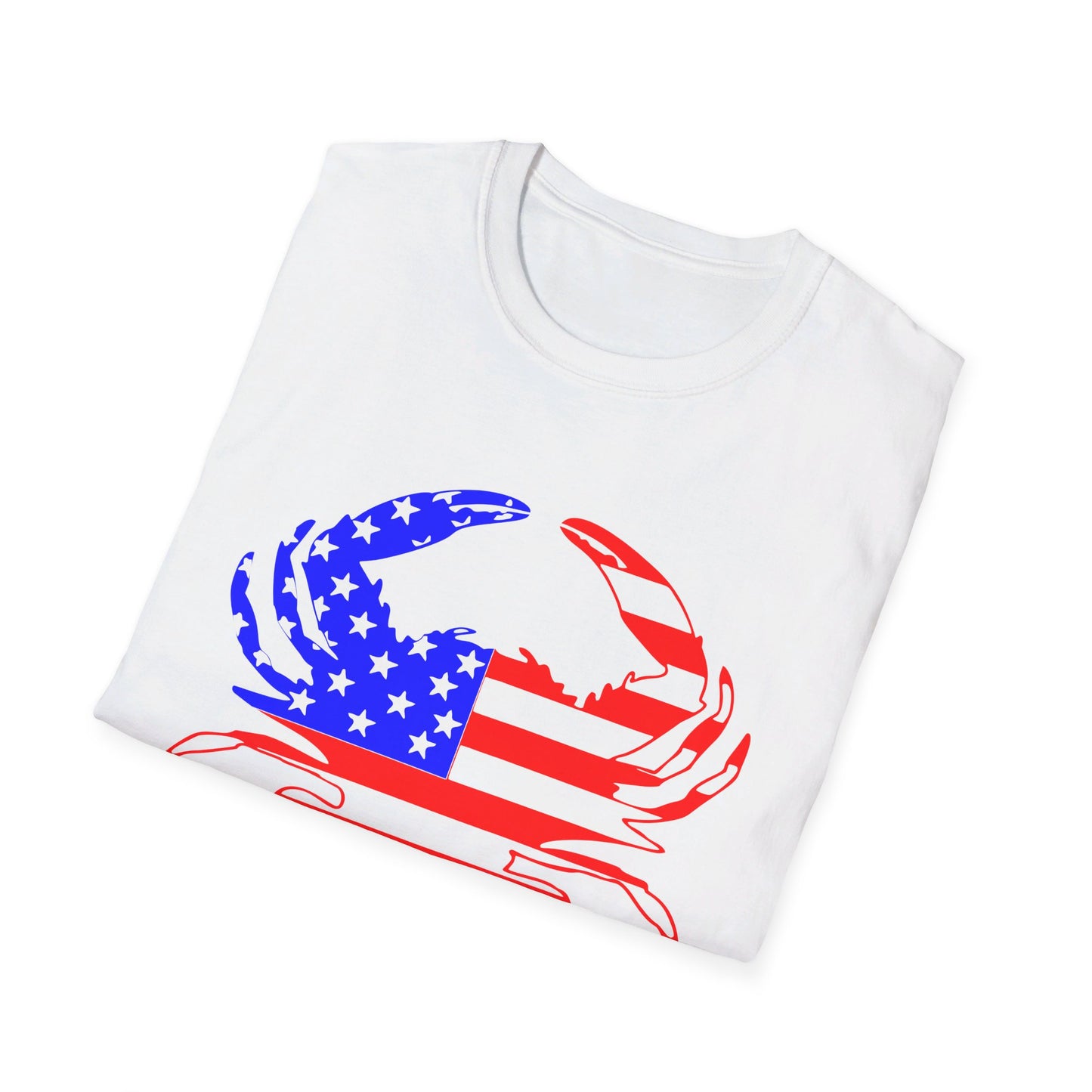 American Flag Crab Unisex Softstyle T-Shirt