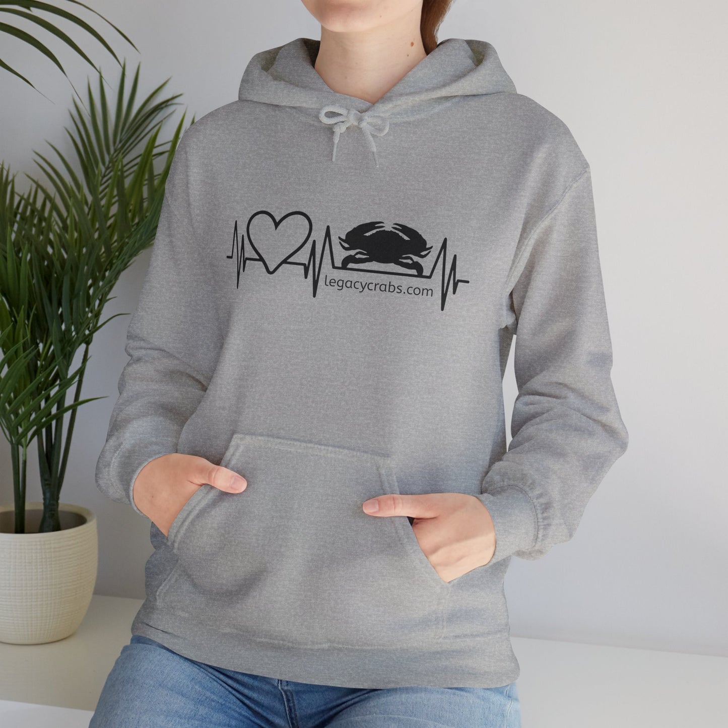 Heartbeat crab Unisex Heavy Blend™ Hooded Sweatshirt