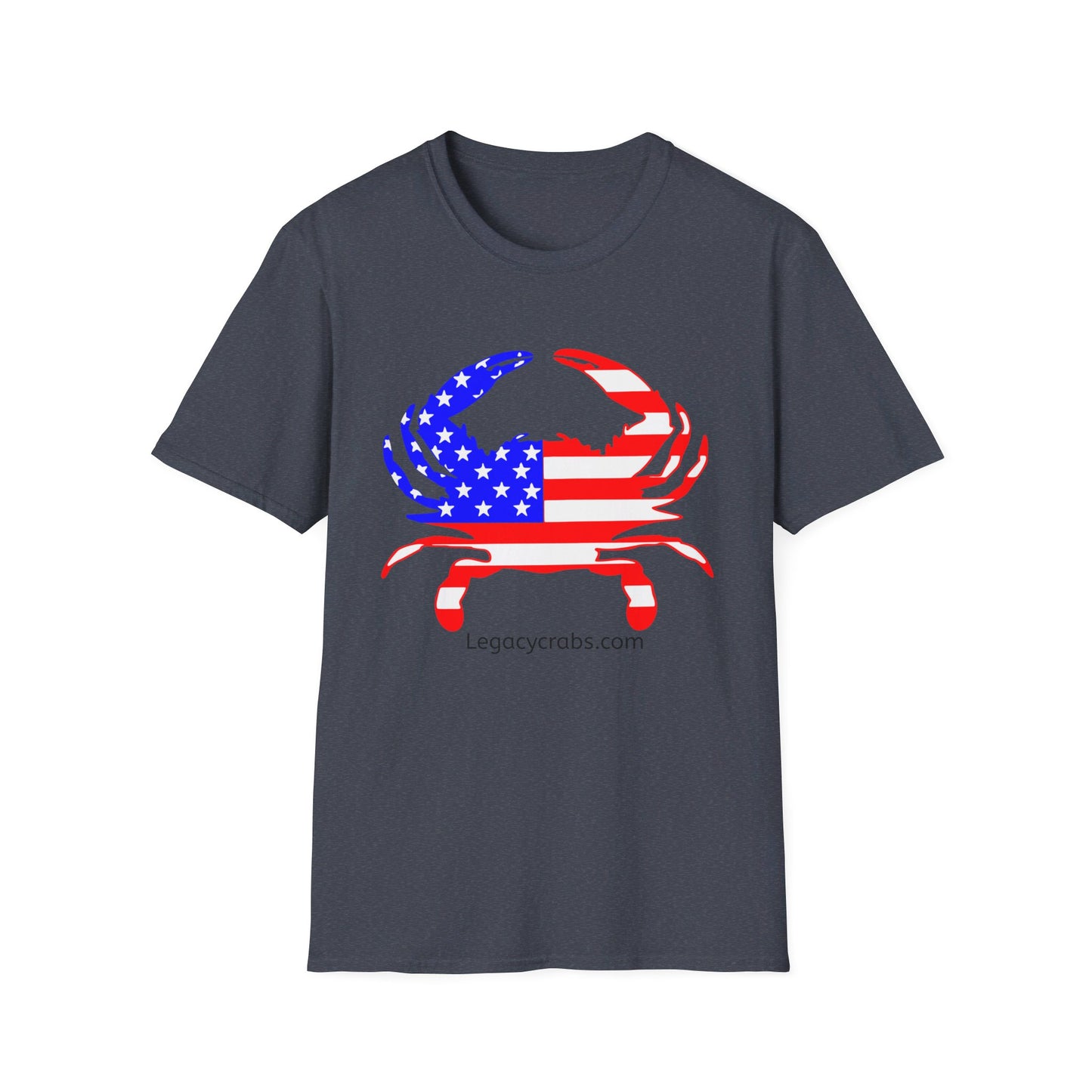 American Flag Crab Unisex Softstyle T-Shirt