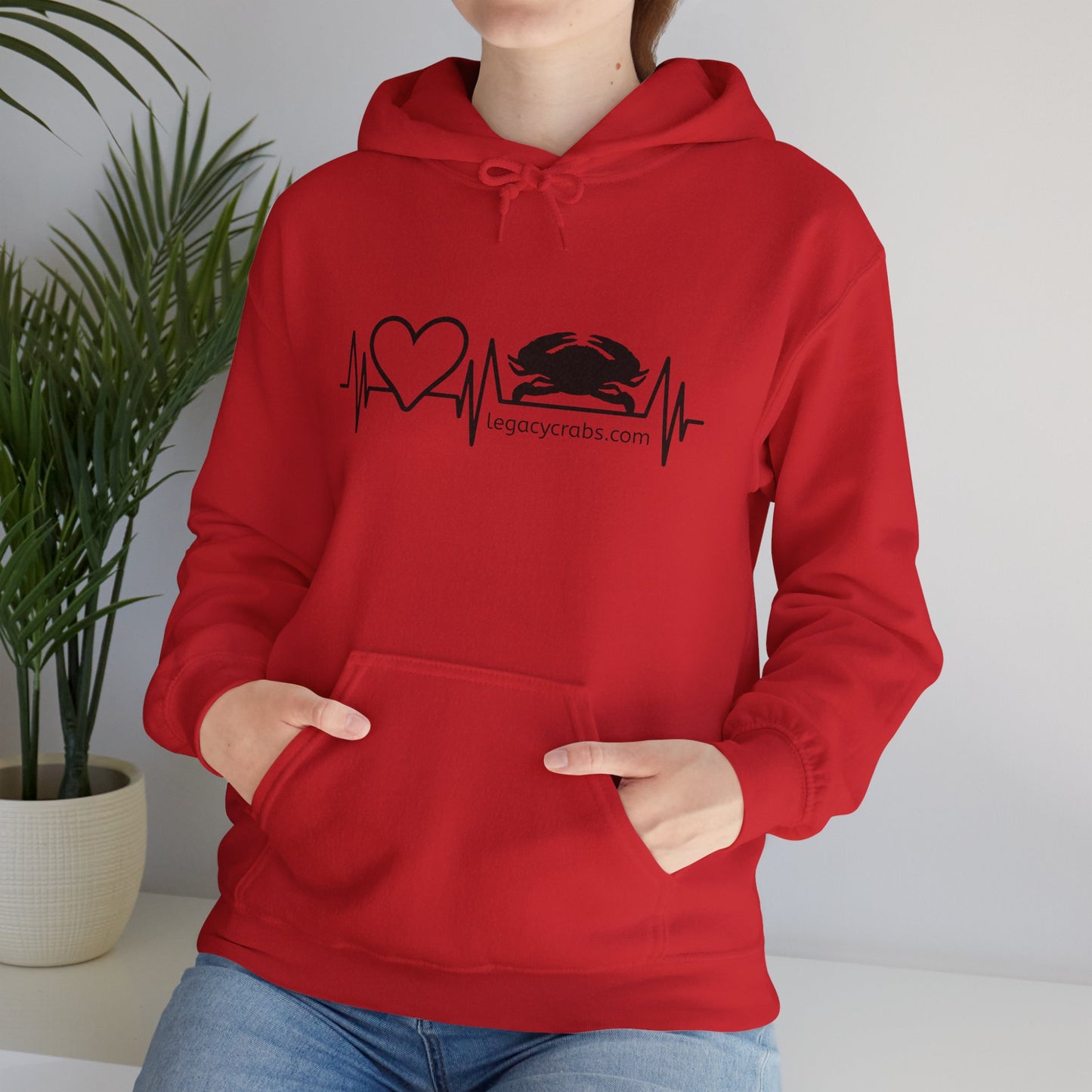 Heartbeat crab Unisex Heavy Blend™ Hooded Sweatshirt