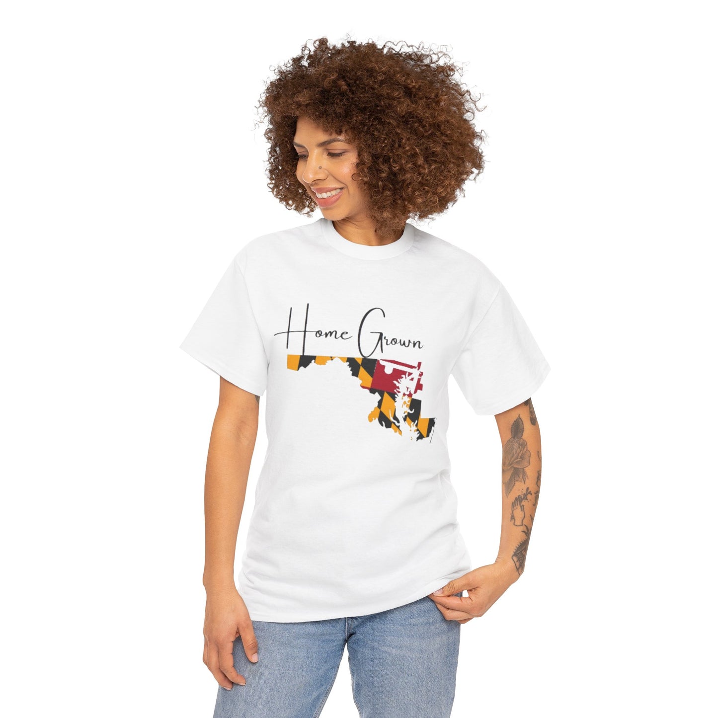 Home Grown MD flag Unisex Heavy Cotton Tee