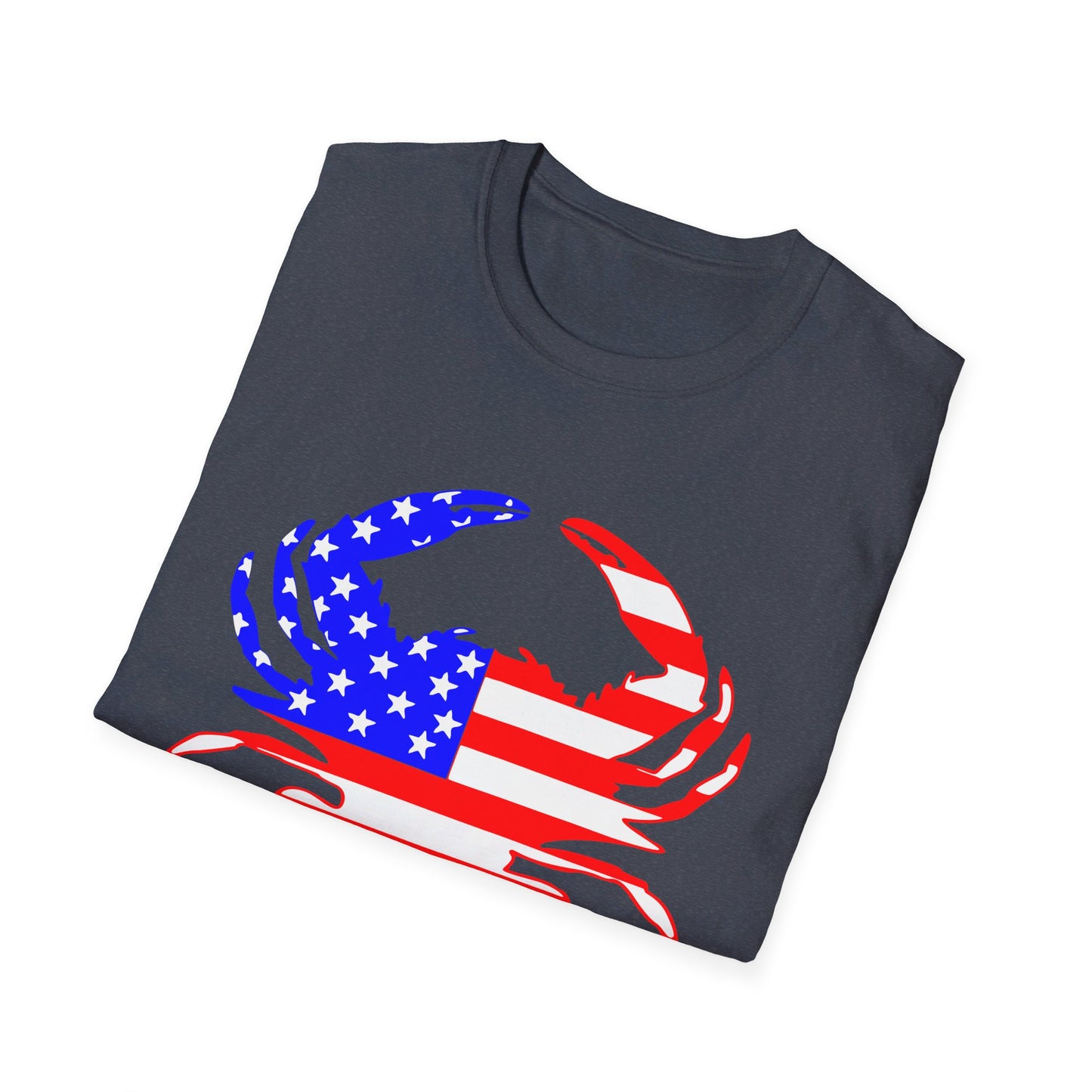 American Flag Crab Unisex Softstyle T-Shirt