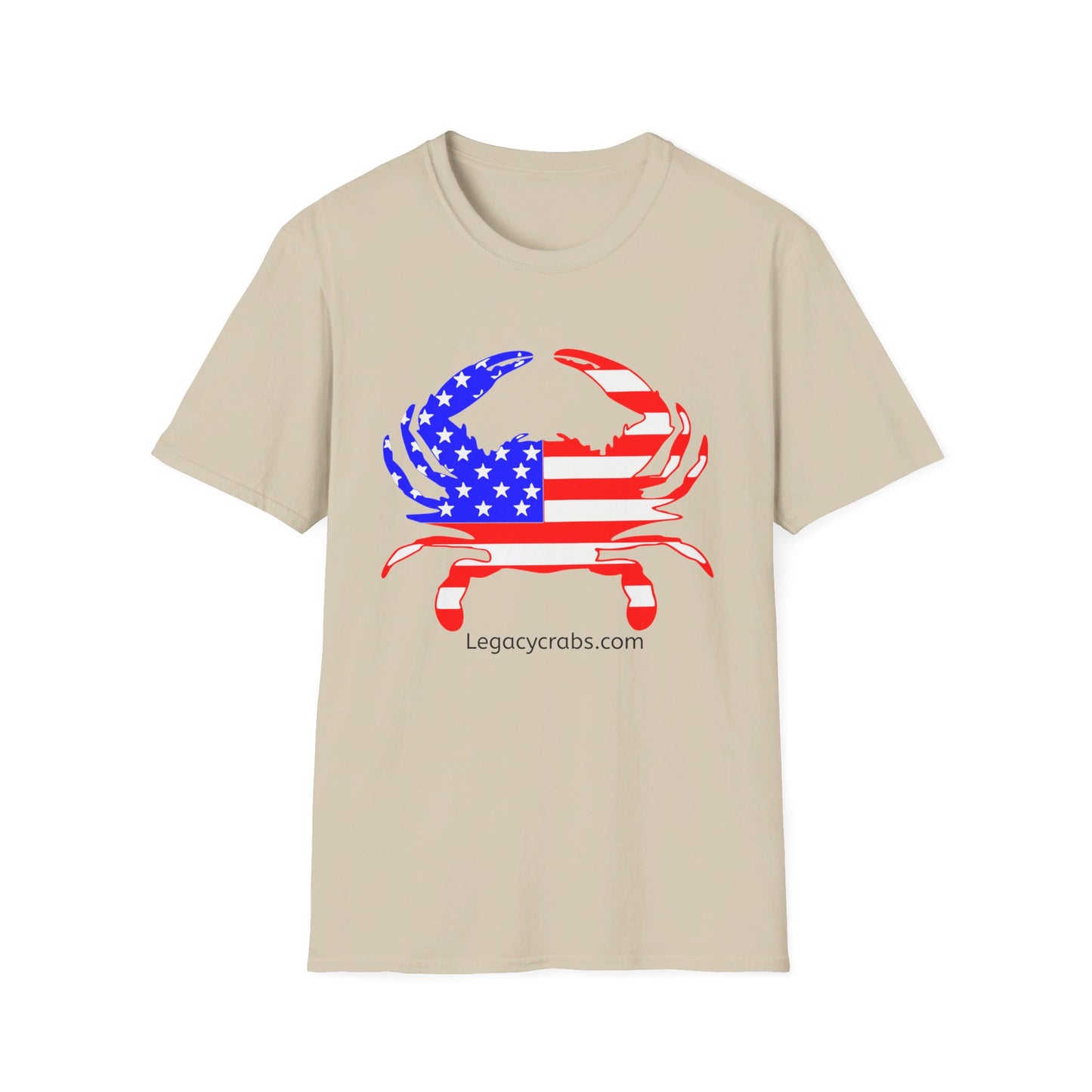 American Flag Crab Unisex Softstyle T-Shirt