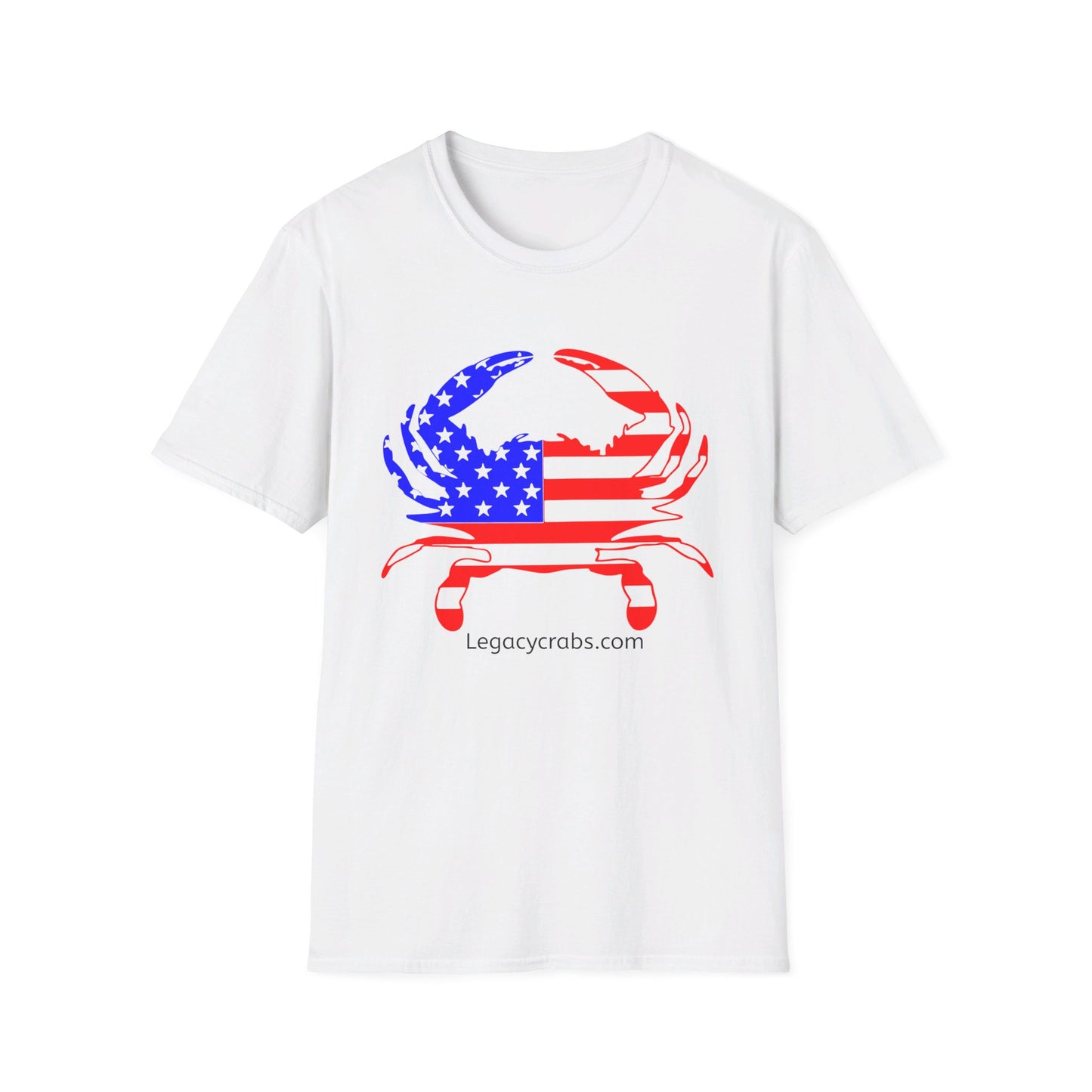 American Flag Crab Unisex Softstyle T-Shirt