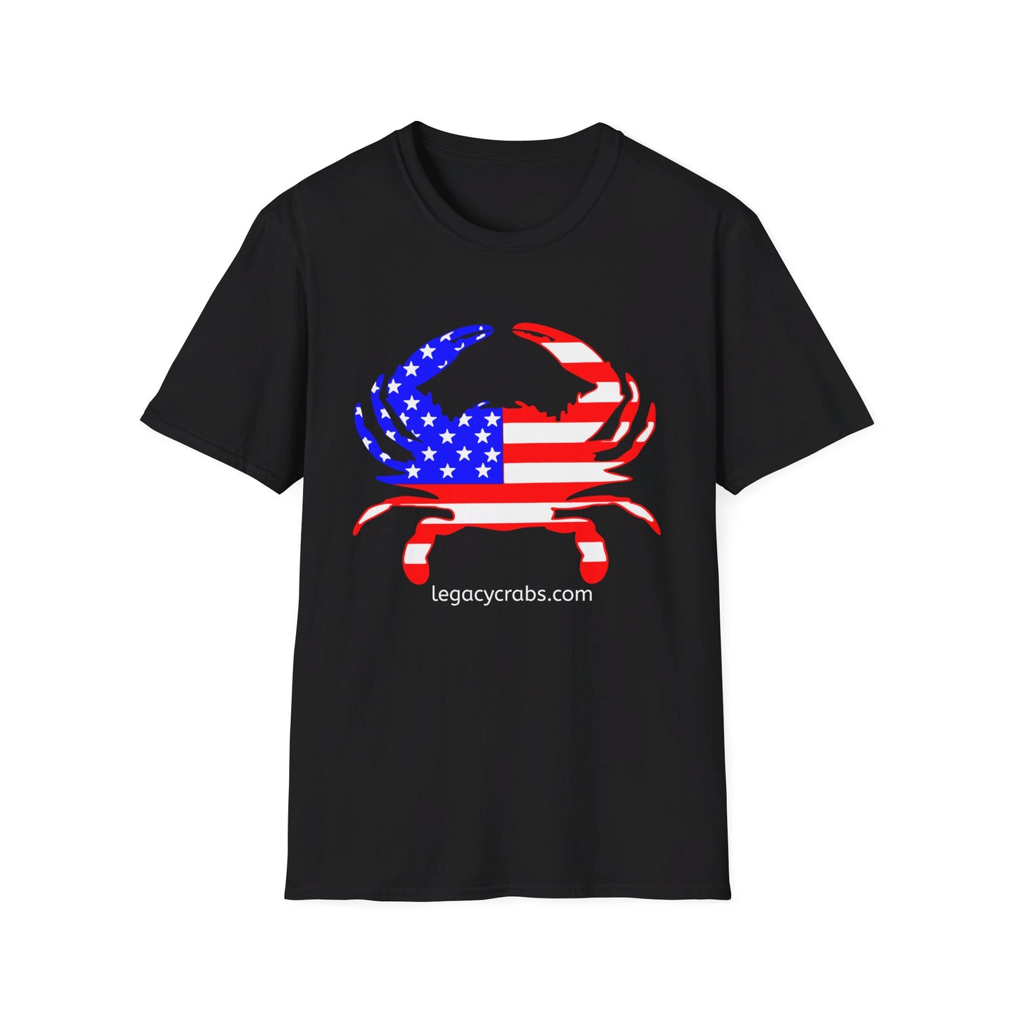 American Flag Crab Unisex Softstyle T-Shirt