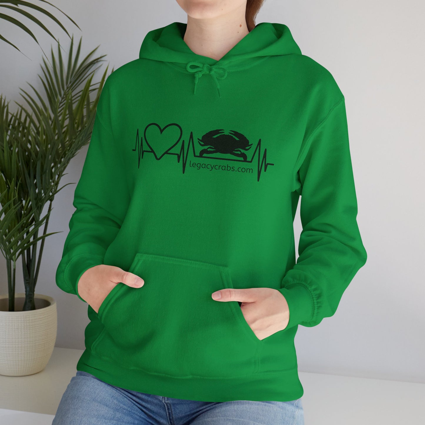 Heartbeat crab Unisex Heavy Blend™ Hooded Sweatshirt